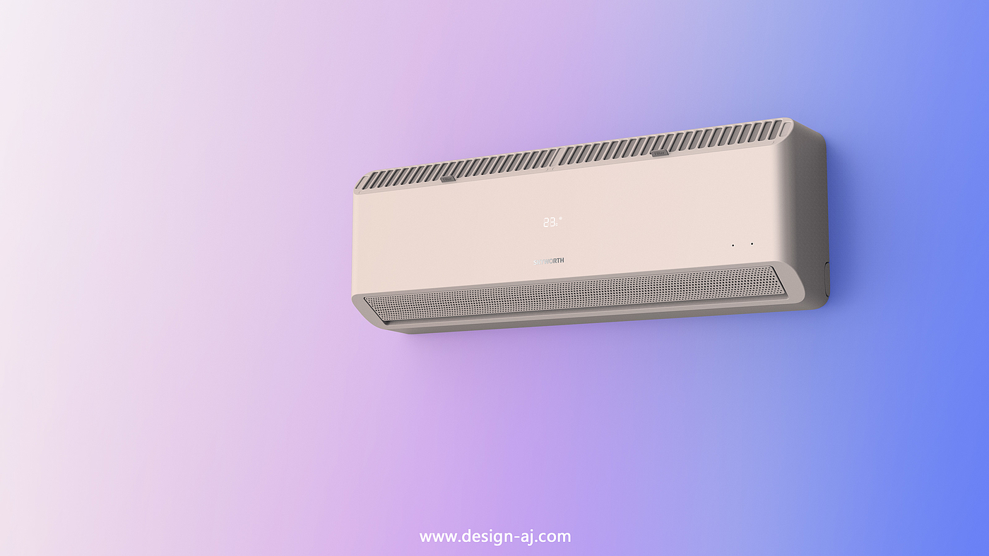 Hanging type air conditioner，Air conditioning design，household electrical appliances，Household Electric Appliances，Industrial design company，SKYWORTH，Aijia industrial design，small home appliances，