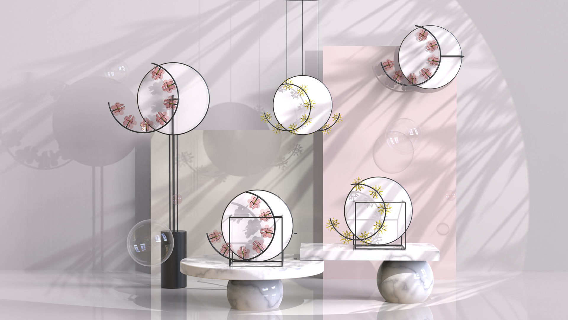 lamps and lanterns，Booming Flowers and a Full Moon，Junior homework，Lamp series，