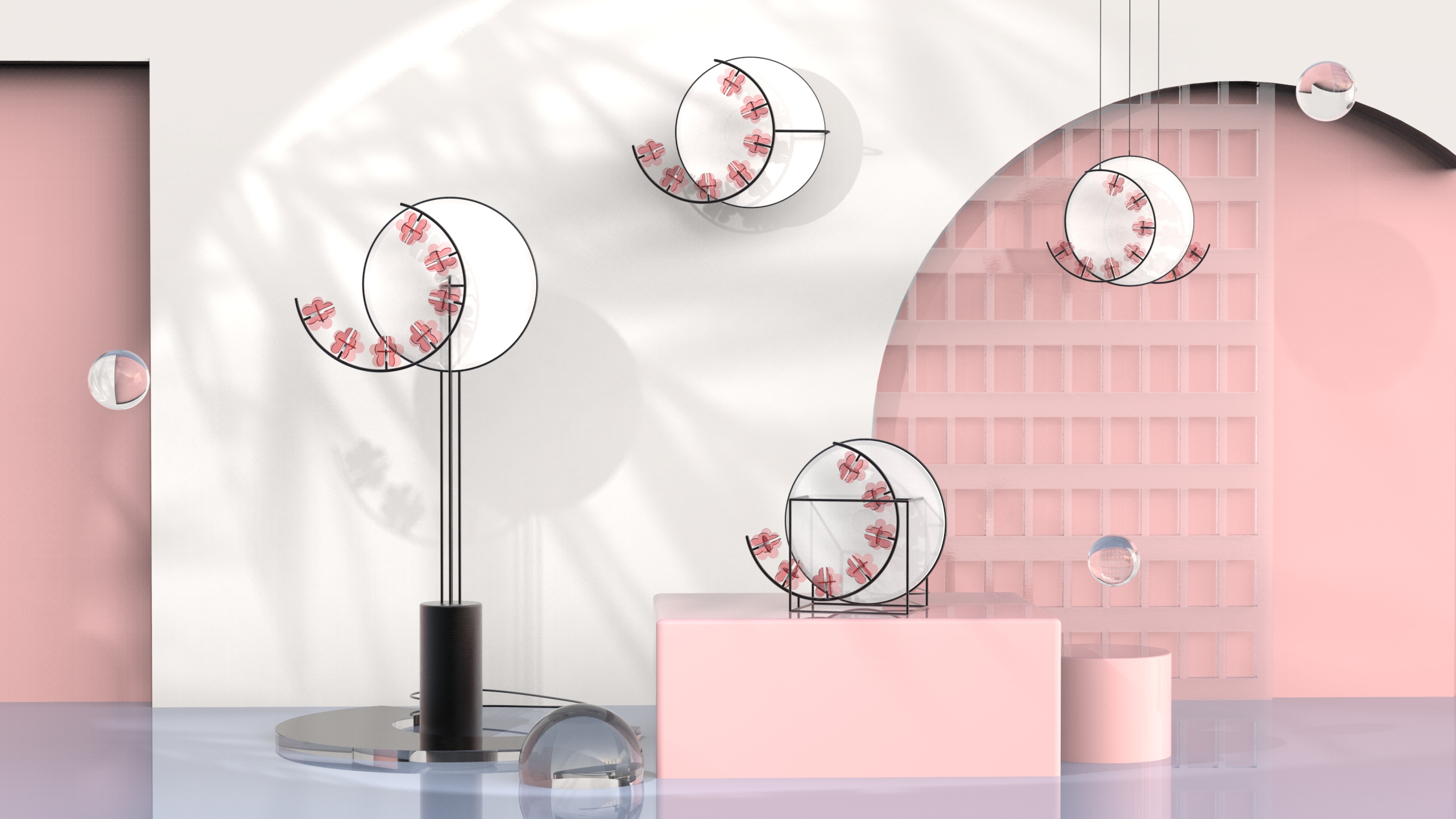 lamps and lanterns，Booming Flowers and a Full Moon，Junior homework，Lamp series，