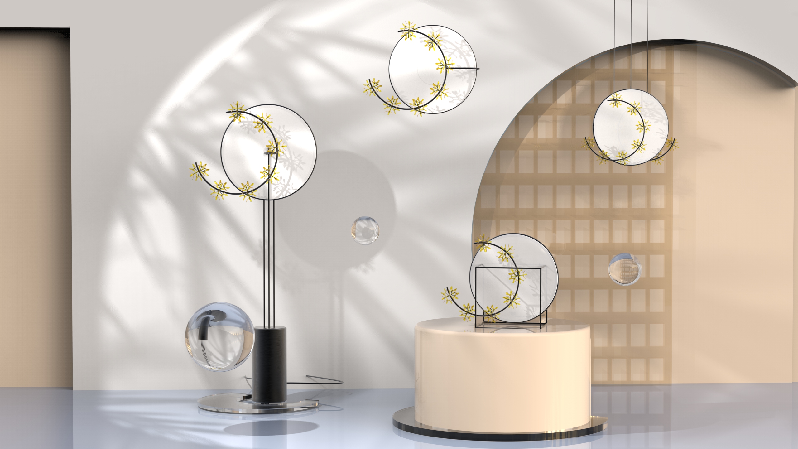 lamps and lanterns，Booming Flowers and a Full Moon，Junior homework，Lamp series，