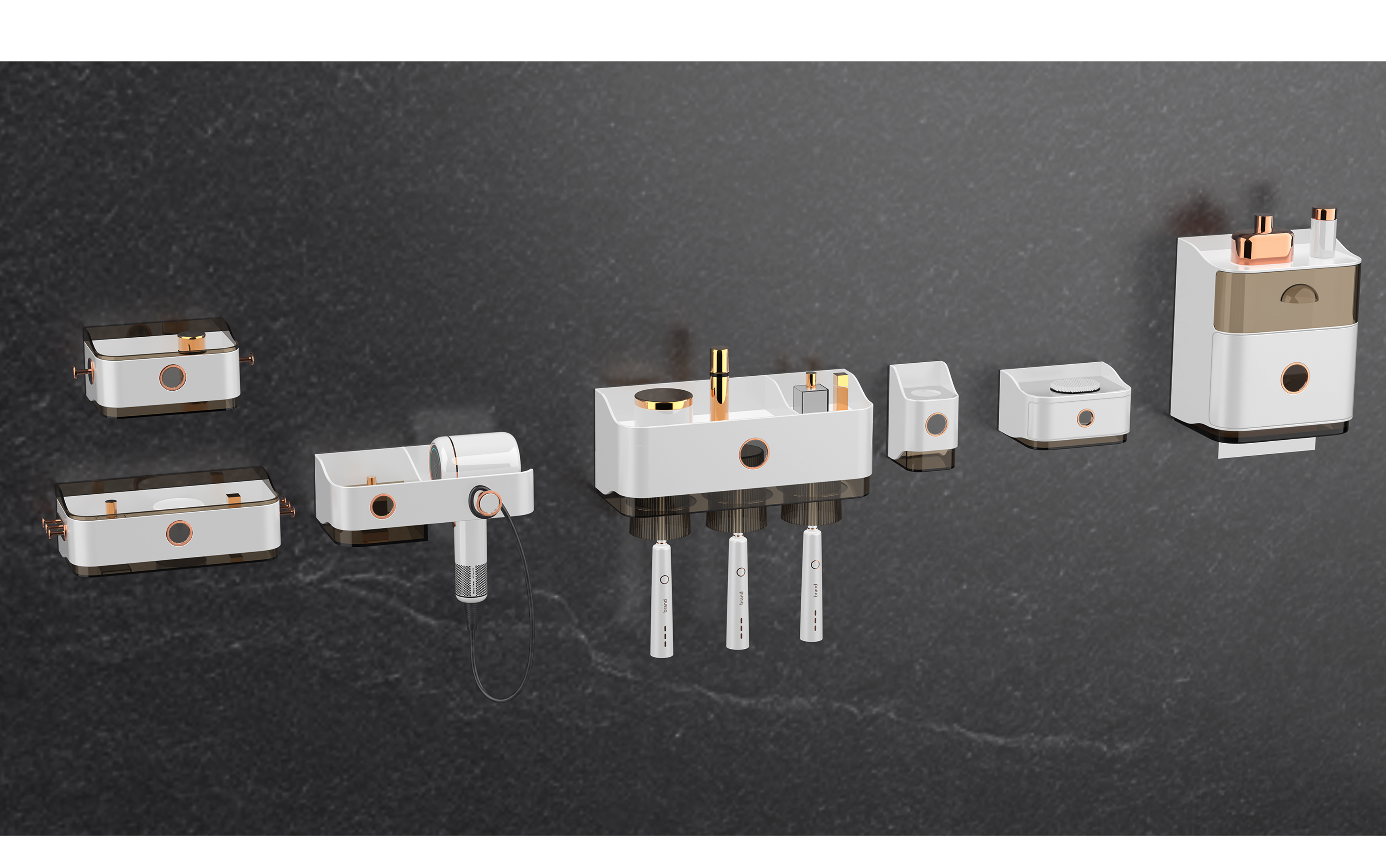 Storage，Set system，Light luxury，Collision of materials，Toilet storage，