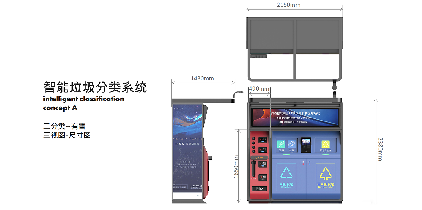 垃圾分类，垃圾箱，钣金设备，智能装备，