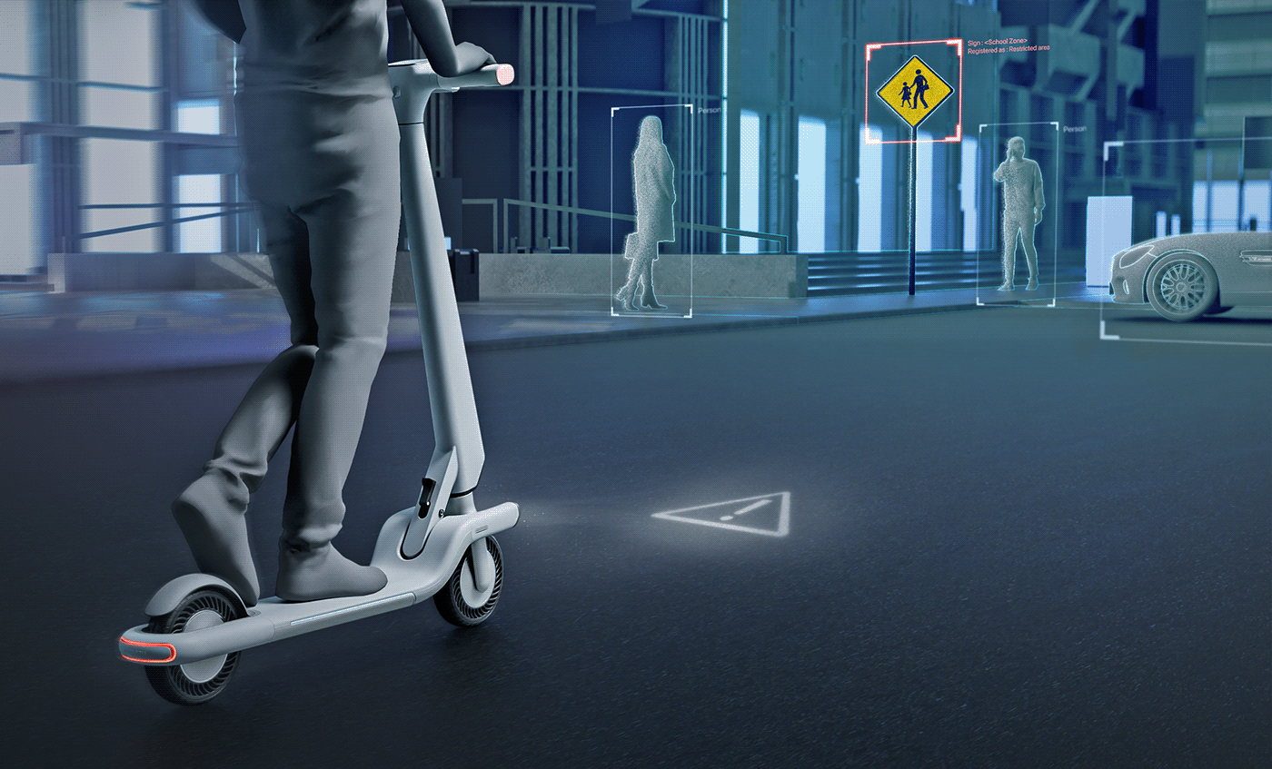 industrial design，Personal mobility，product design，Scooter，Scooter，Intelligent guide scooter，