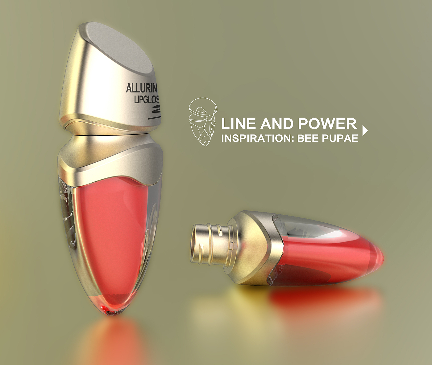 pupae ，Lip gloss bottle，