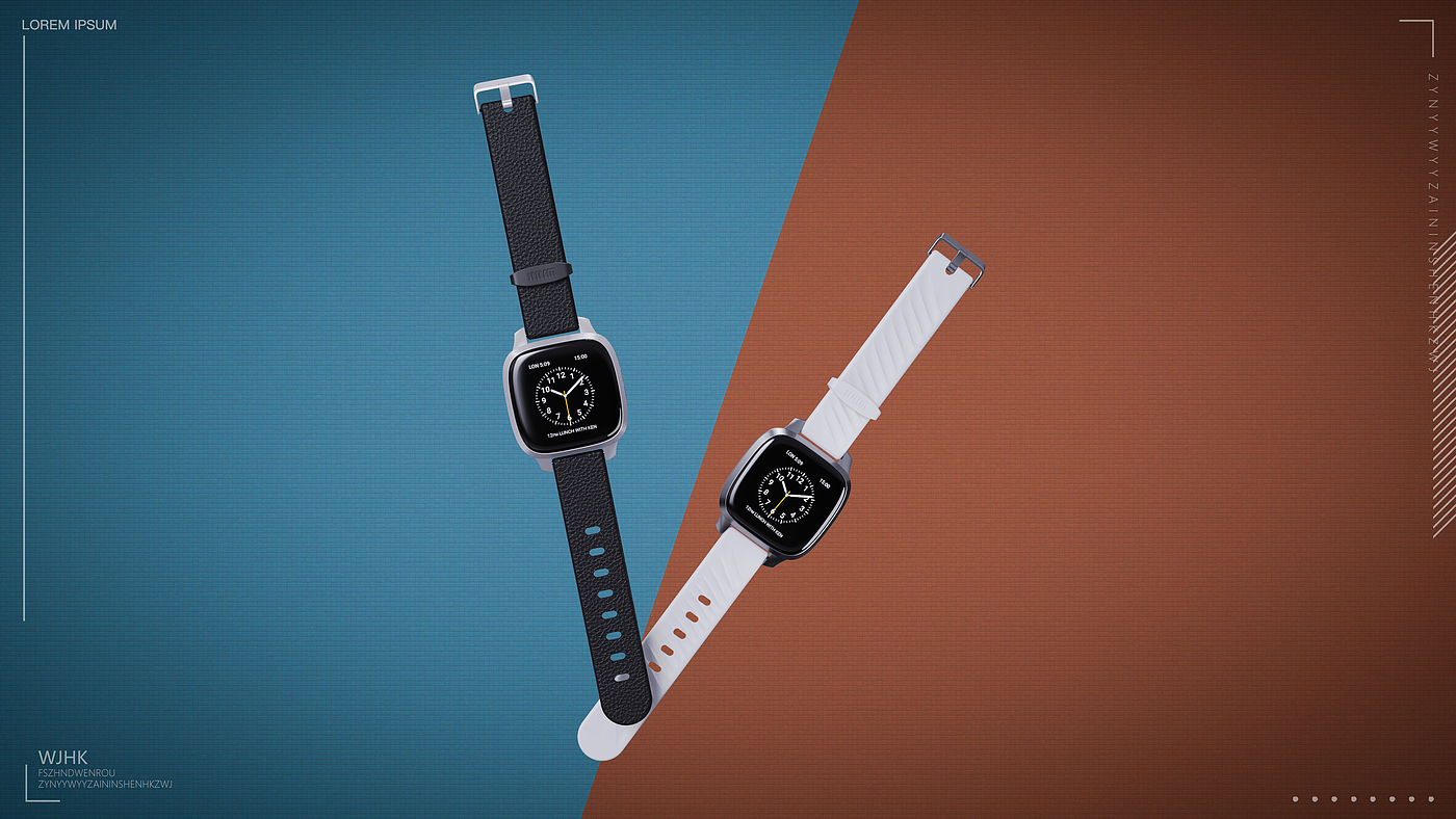 Wrist watch，Intelligent Watch，Modeling and rendering，original，Typesetting，practice，