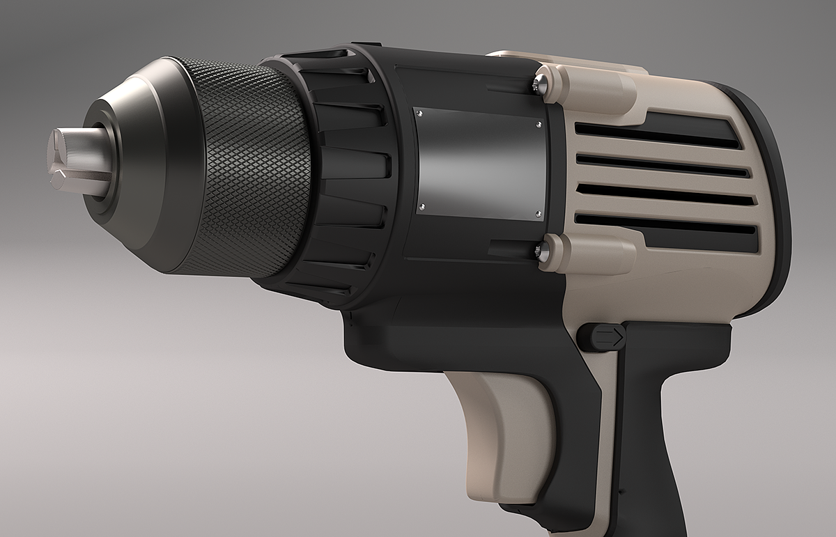 Electric drill，sketch，Render，Electric，
