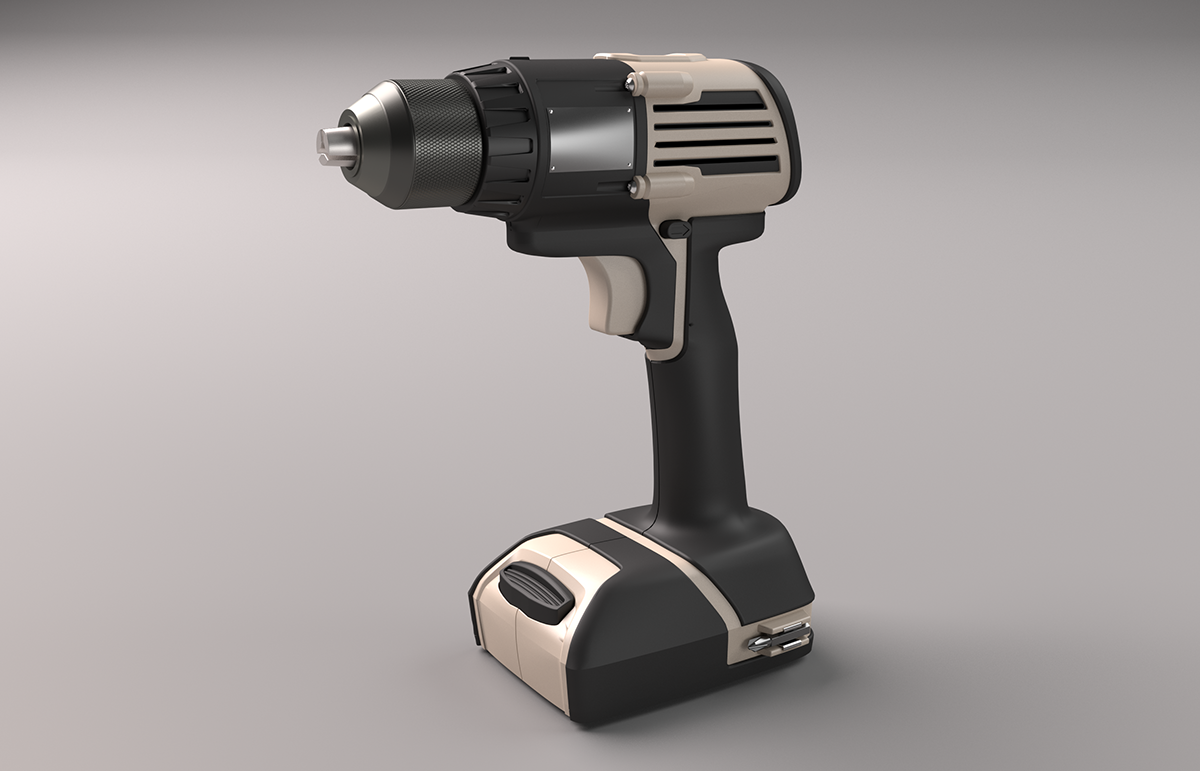 Electric drill，sketch，Render，Electric，