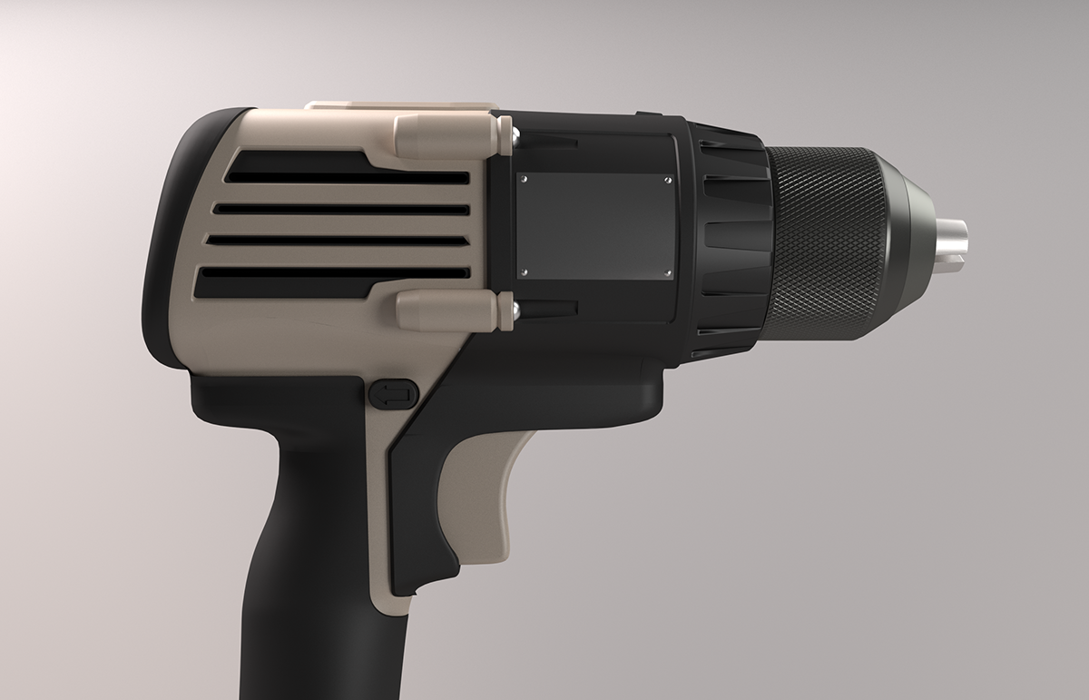 Electric drill，sketch，Render，Electric，