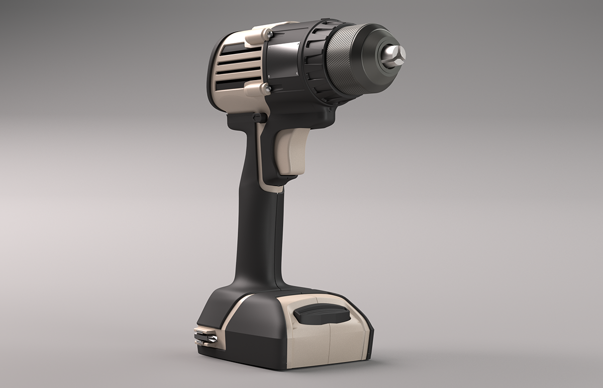 Electric drill，sketch，Render，Electric，