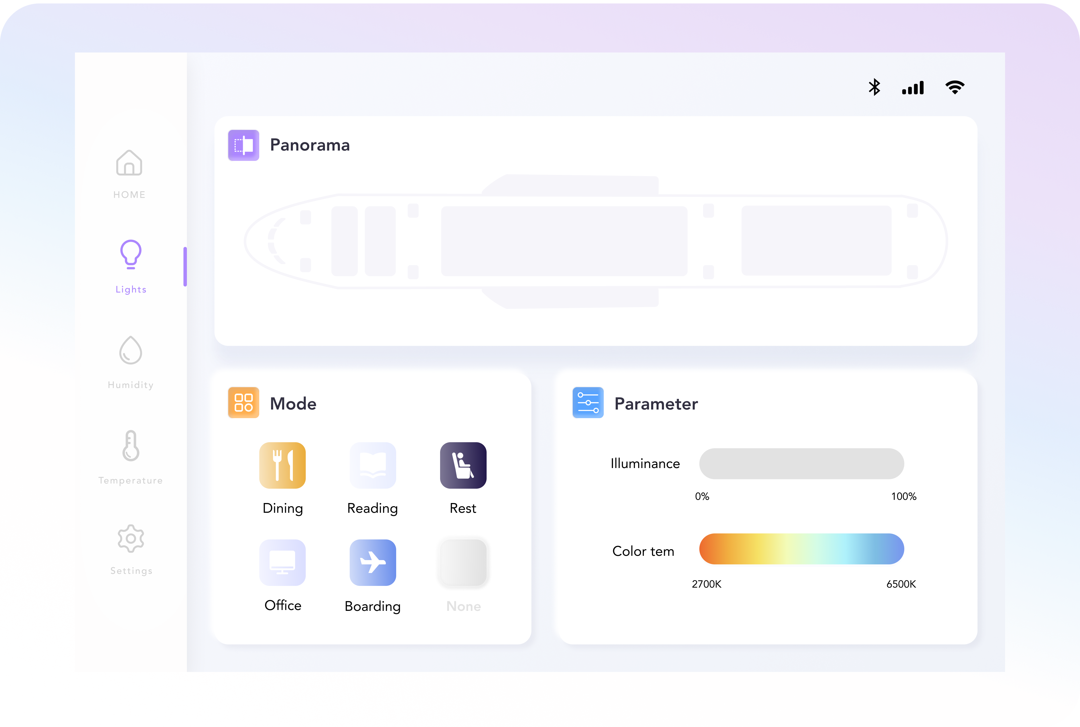passenger cabin; control panel，