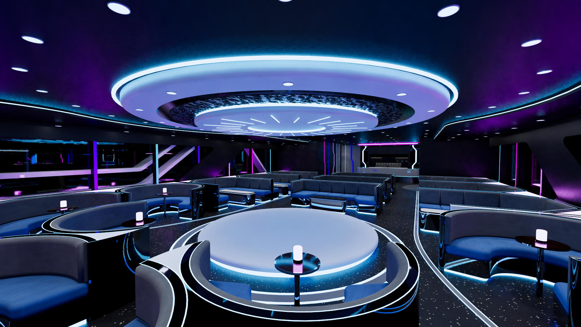 Yacht, interior decoration, boat, cyberpunk, sense of science and technology，
