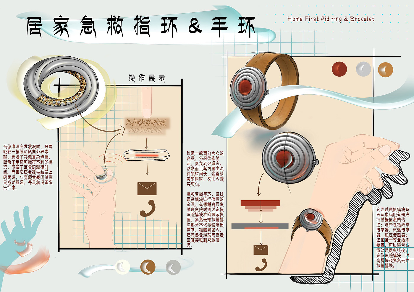 急救，手环，指环，设计，