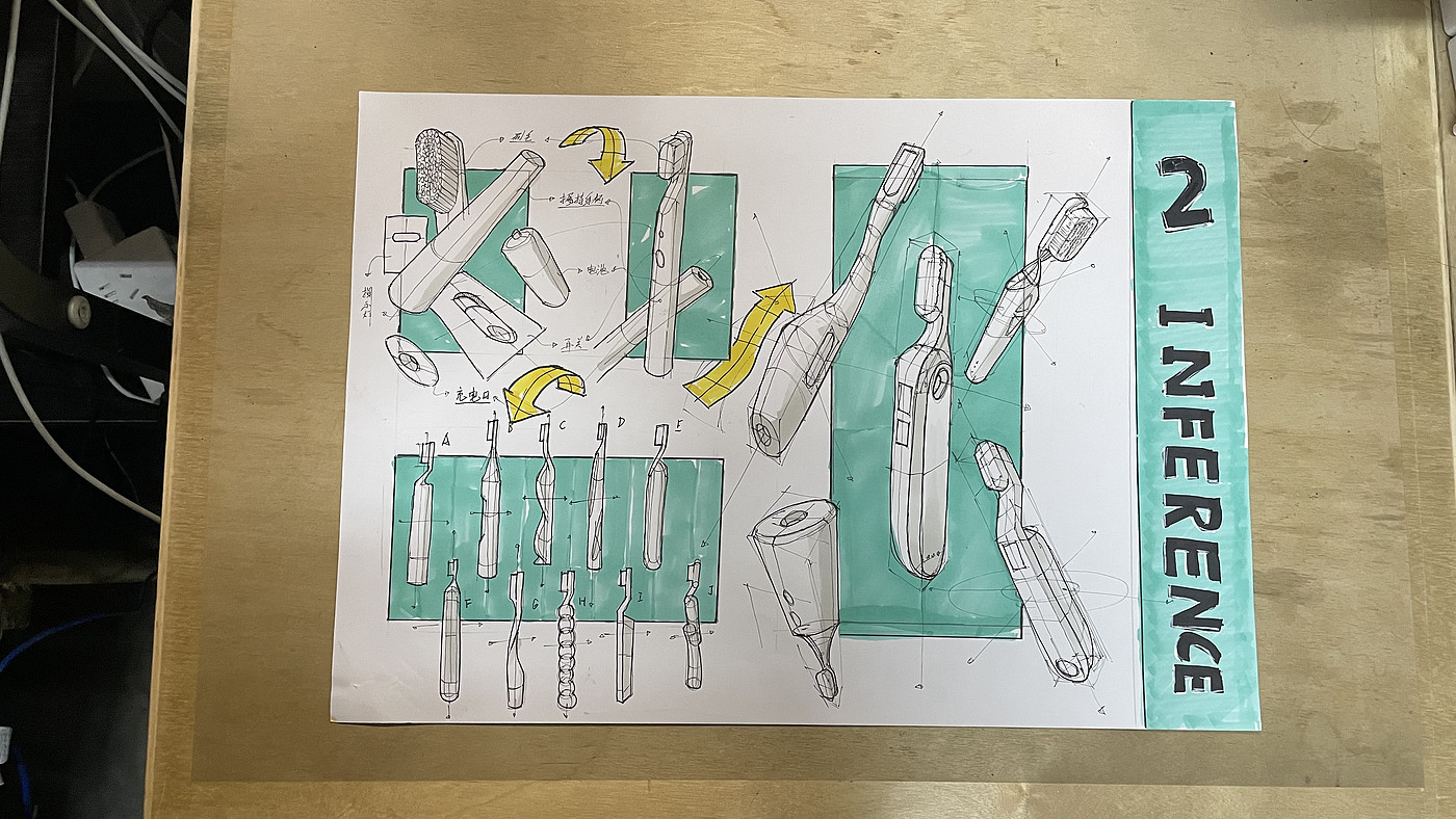 Hand drawn industrial design，