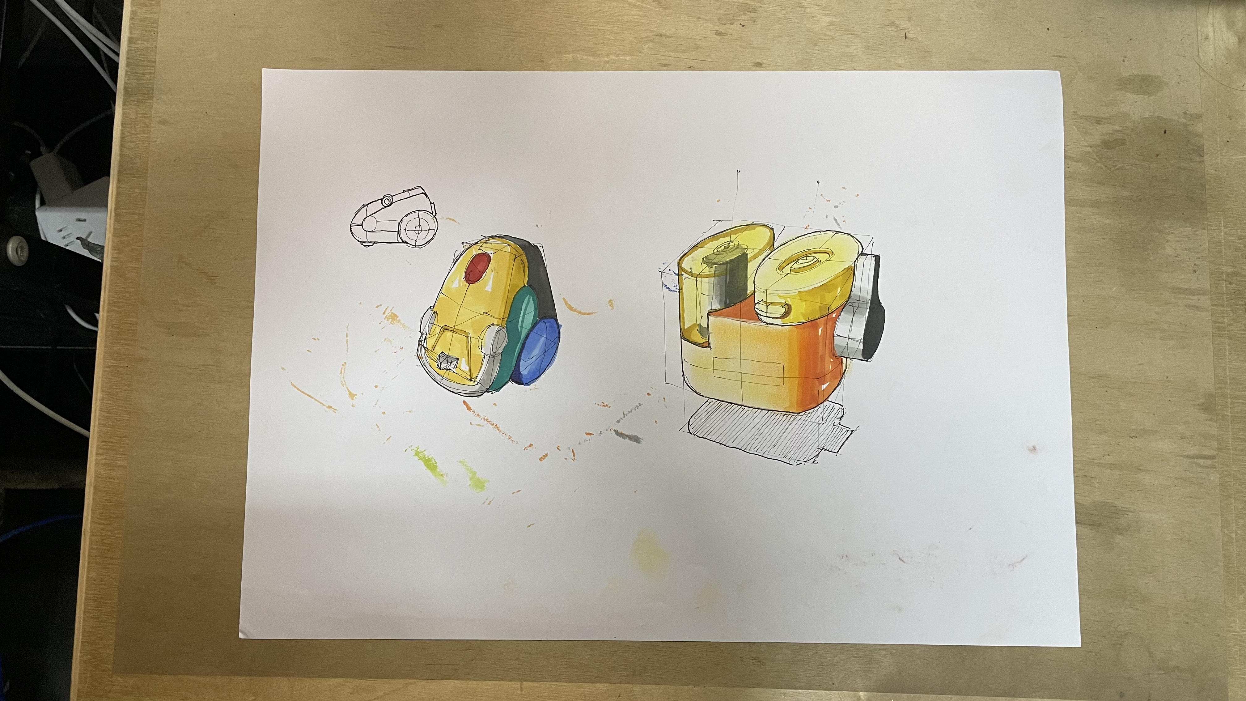 Hand drawn industrial design，