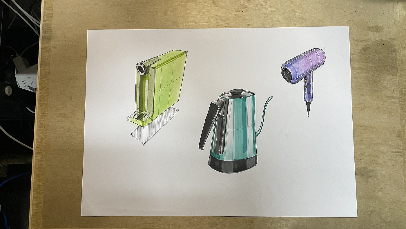Hand drawn industrial design，
