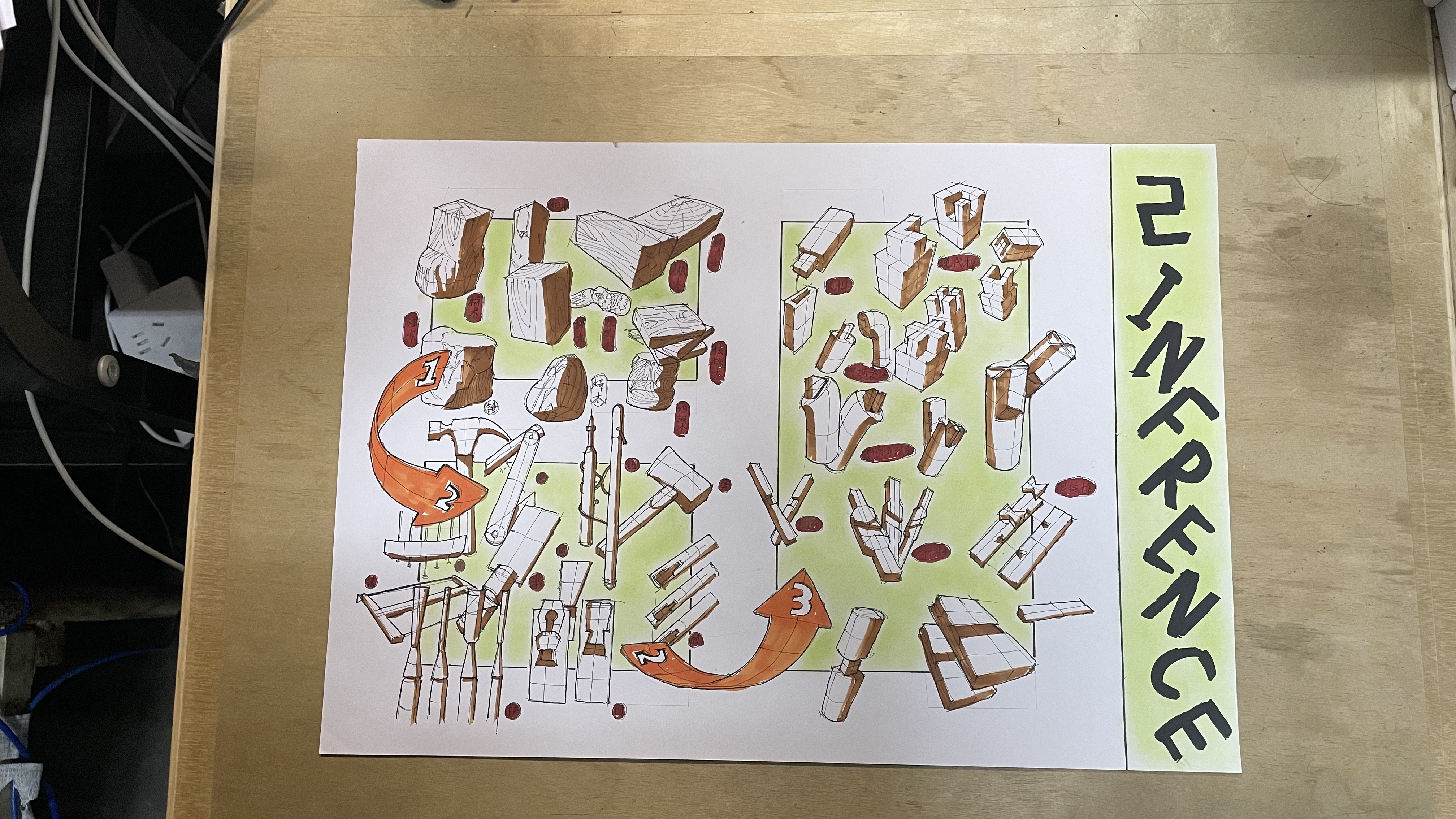 Hand drawn industrial design，