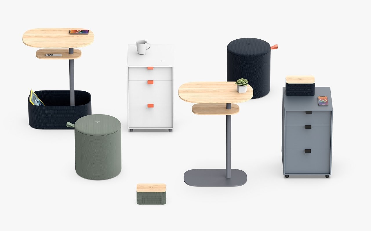conceptual design，Design concept，Minimalist，Multifunctional furniture，Wireless charging products，
