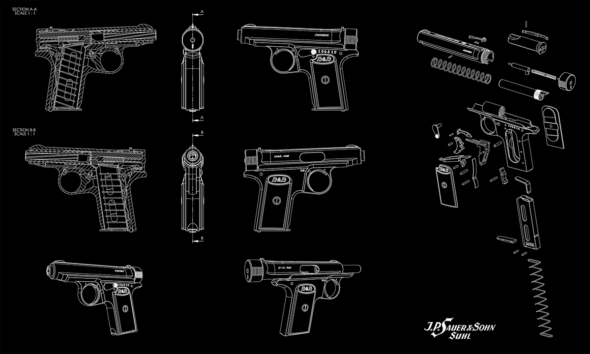 Pistol，product design，Model rendering，Cool picture，modeling，