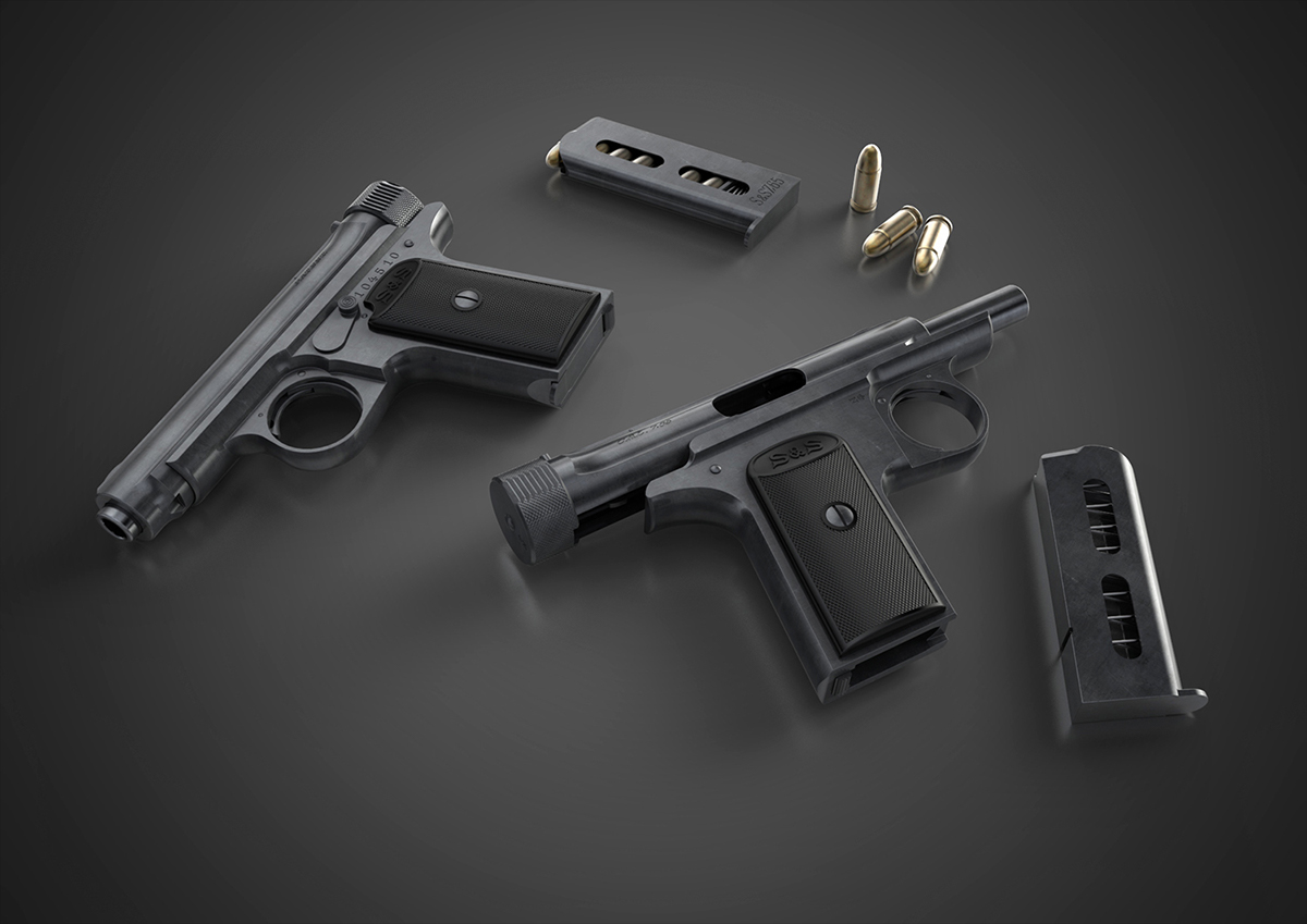 Pistol，product design，Model rendering，Cool picture，modeling，