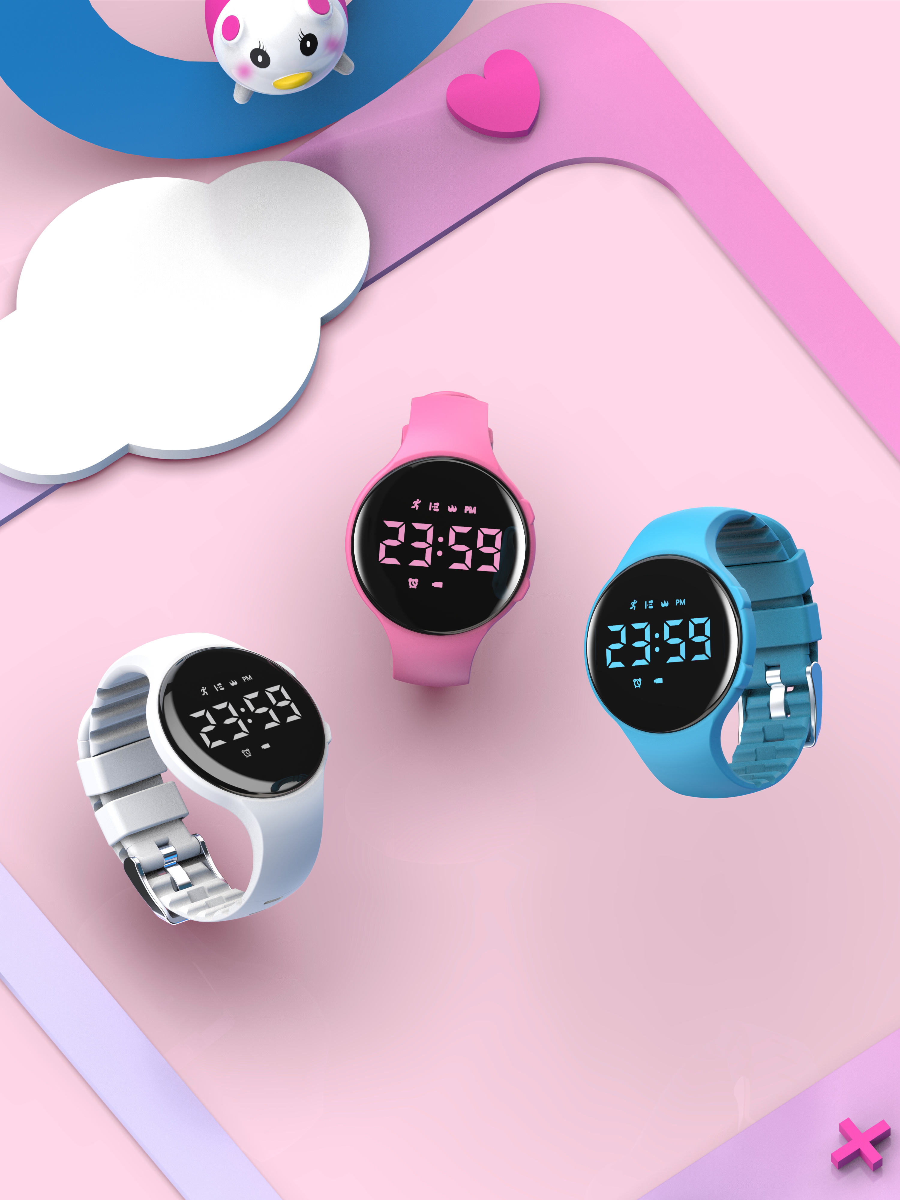 Rendering, scene construction, electronic watch，