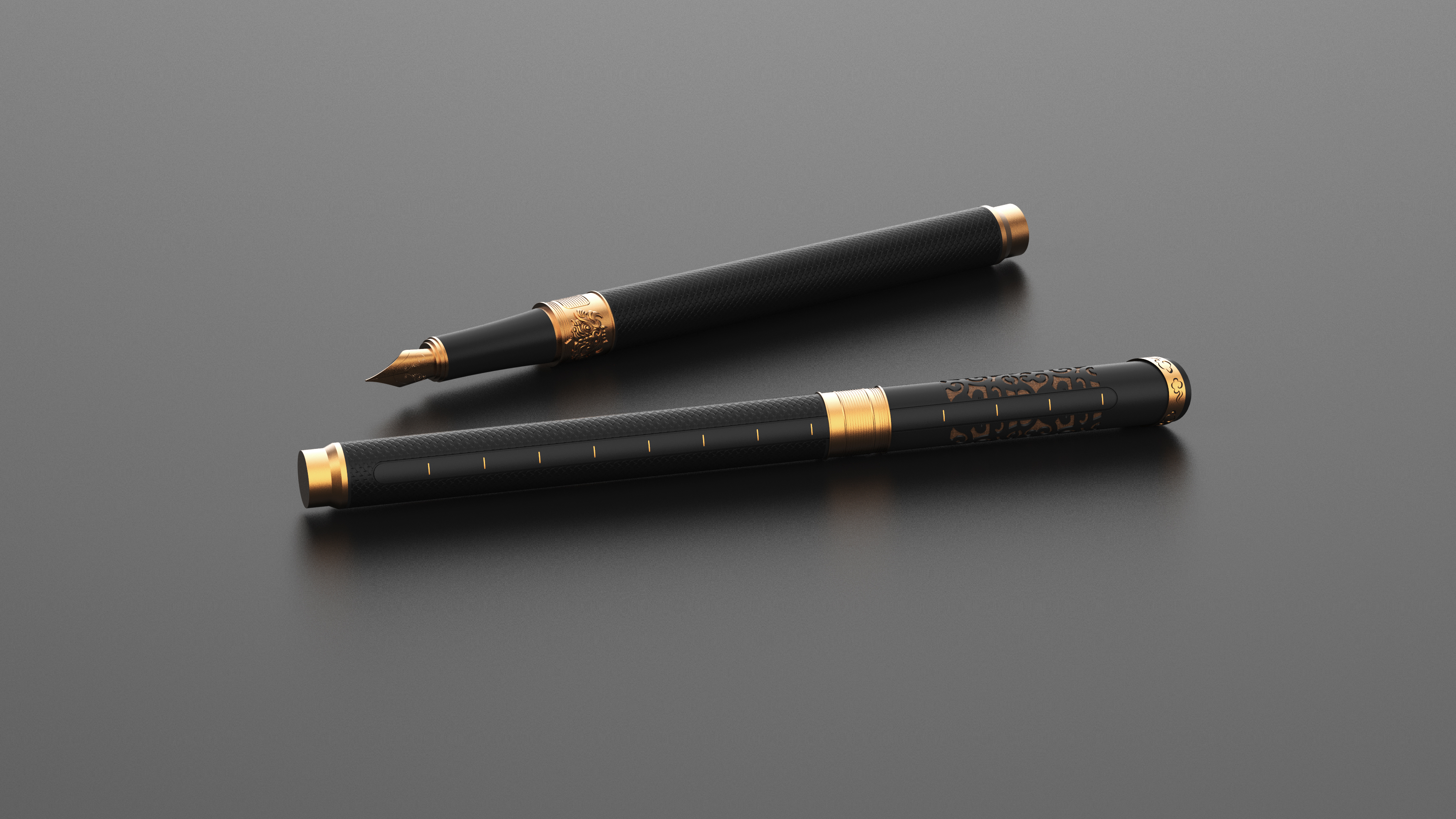Pen，Signature pen，Retro，decorative pattern，