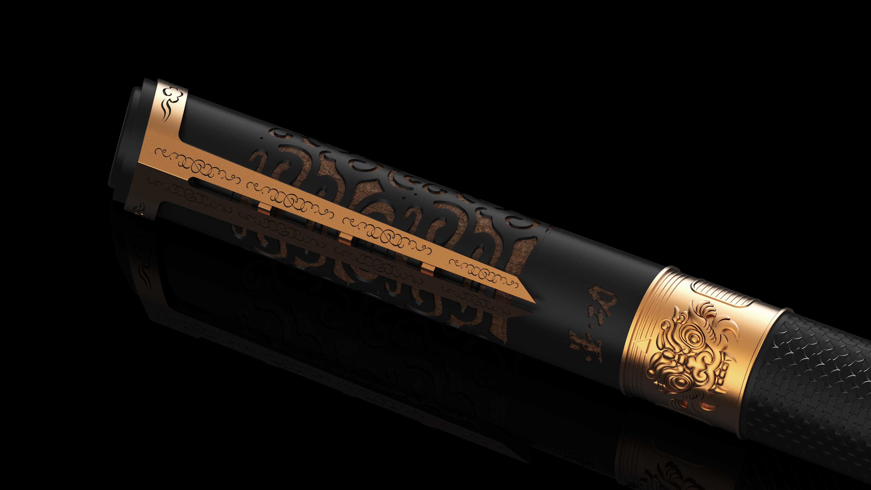 Pen，Signature pen，Retro，decorative pattern，