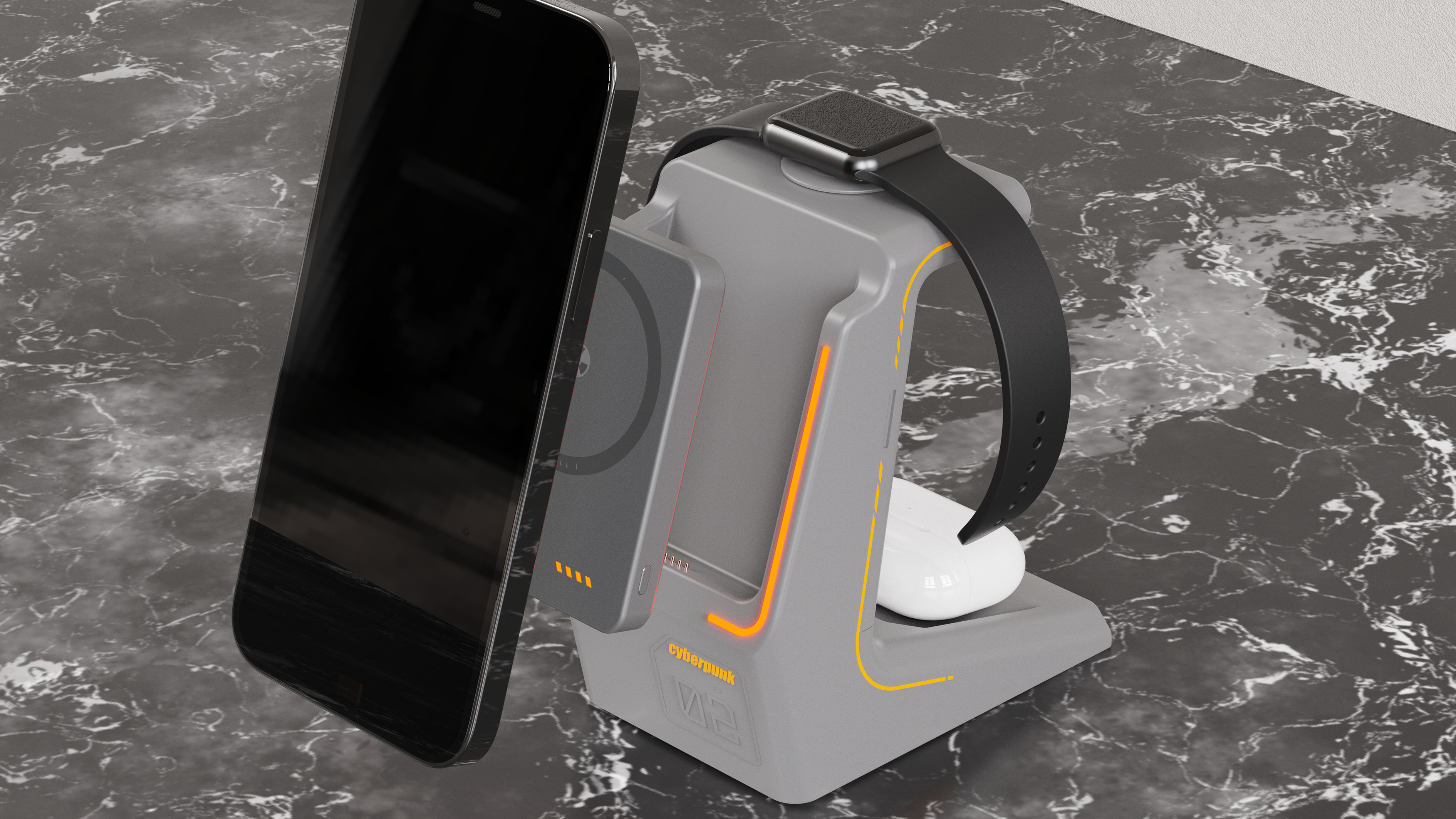 Wireless charging, magnetic suction, charging treasure, mobile phone bracket·，