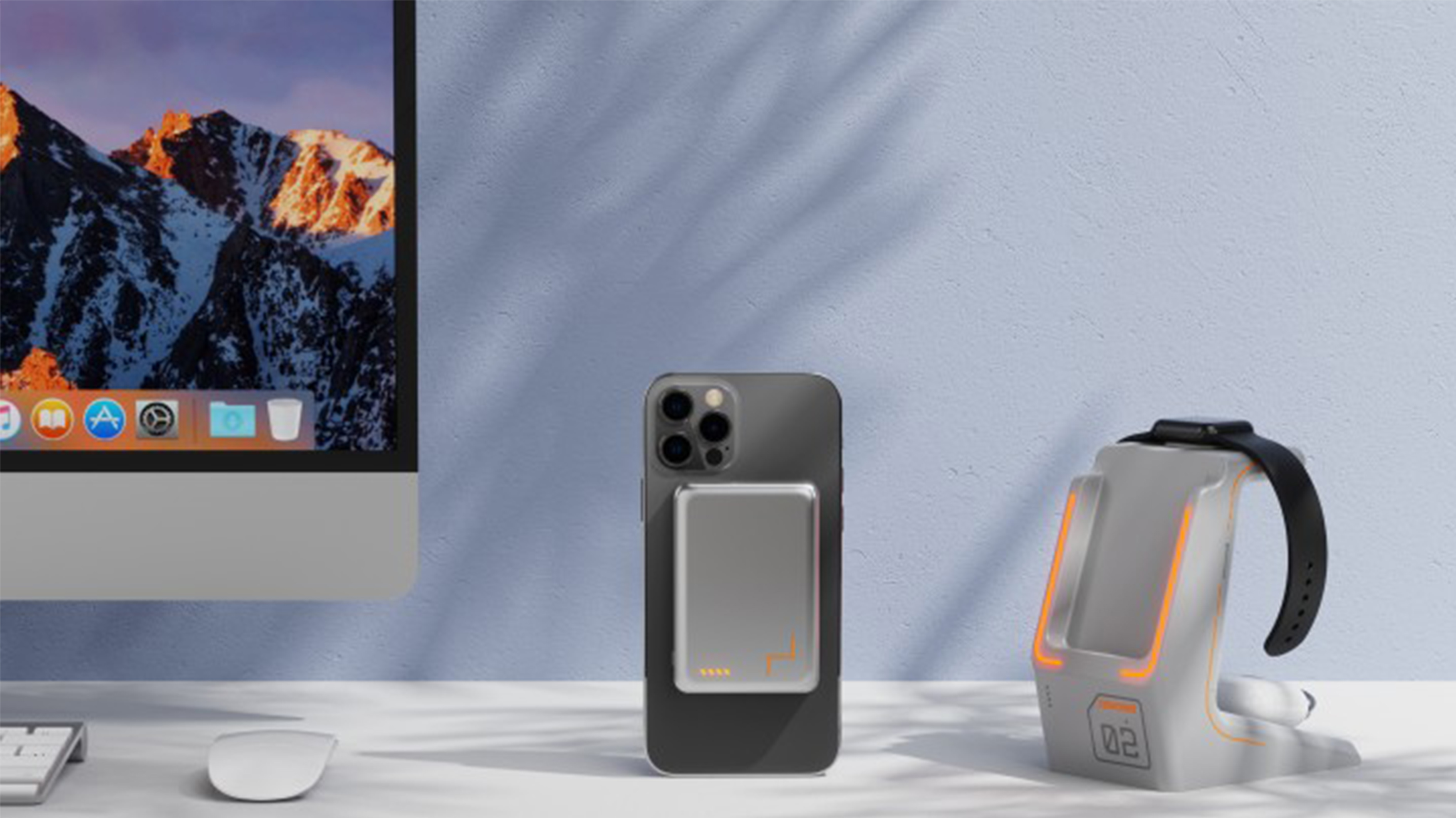 Wireless charging, magnetic suction, charging treasure, mobile phone bracket·，