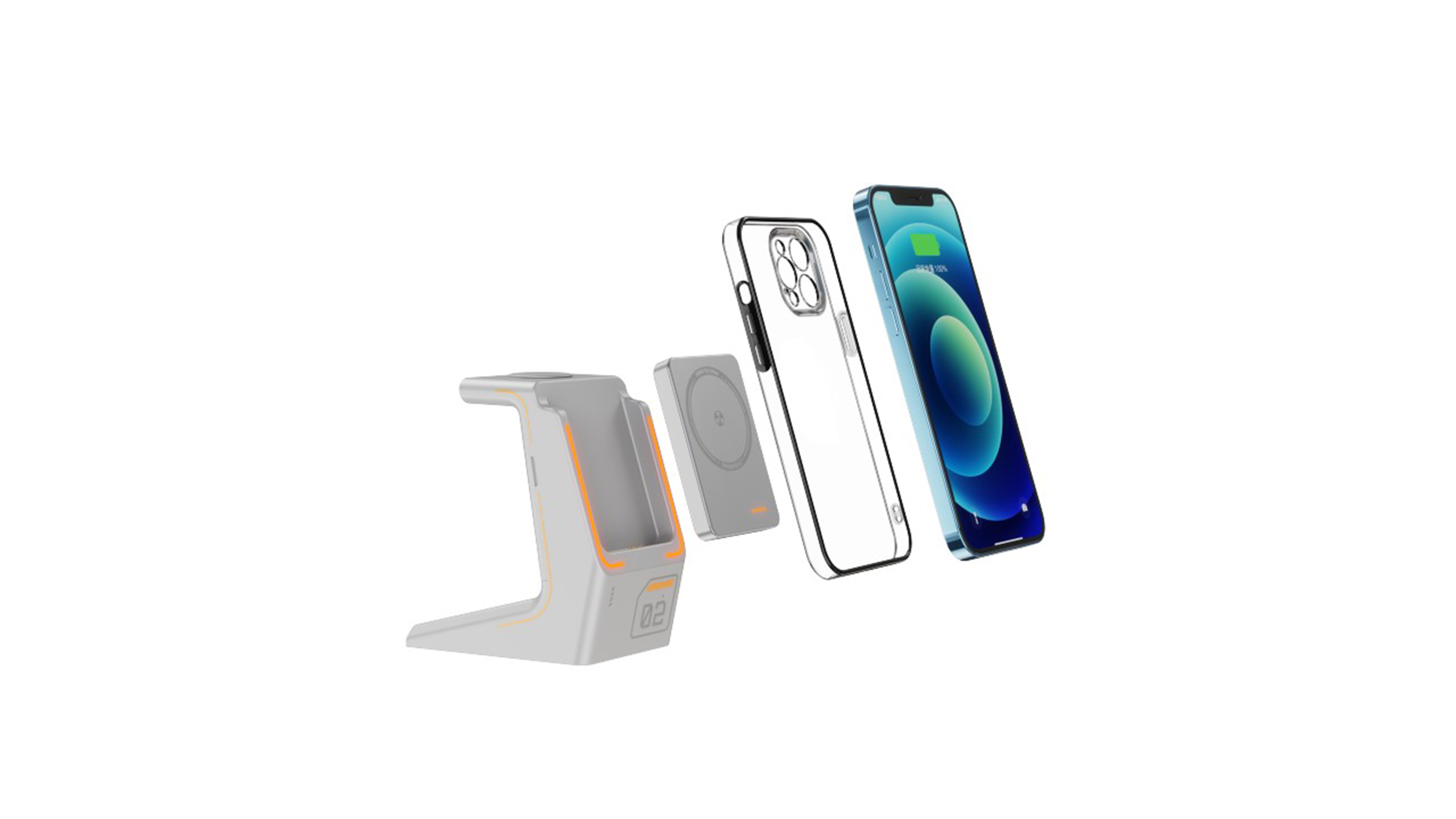 Wireless charging, magnetic suction, charging treasure, mobile phone bracket·，