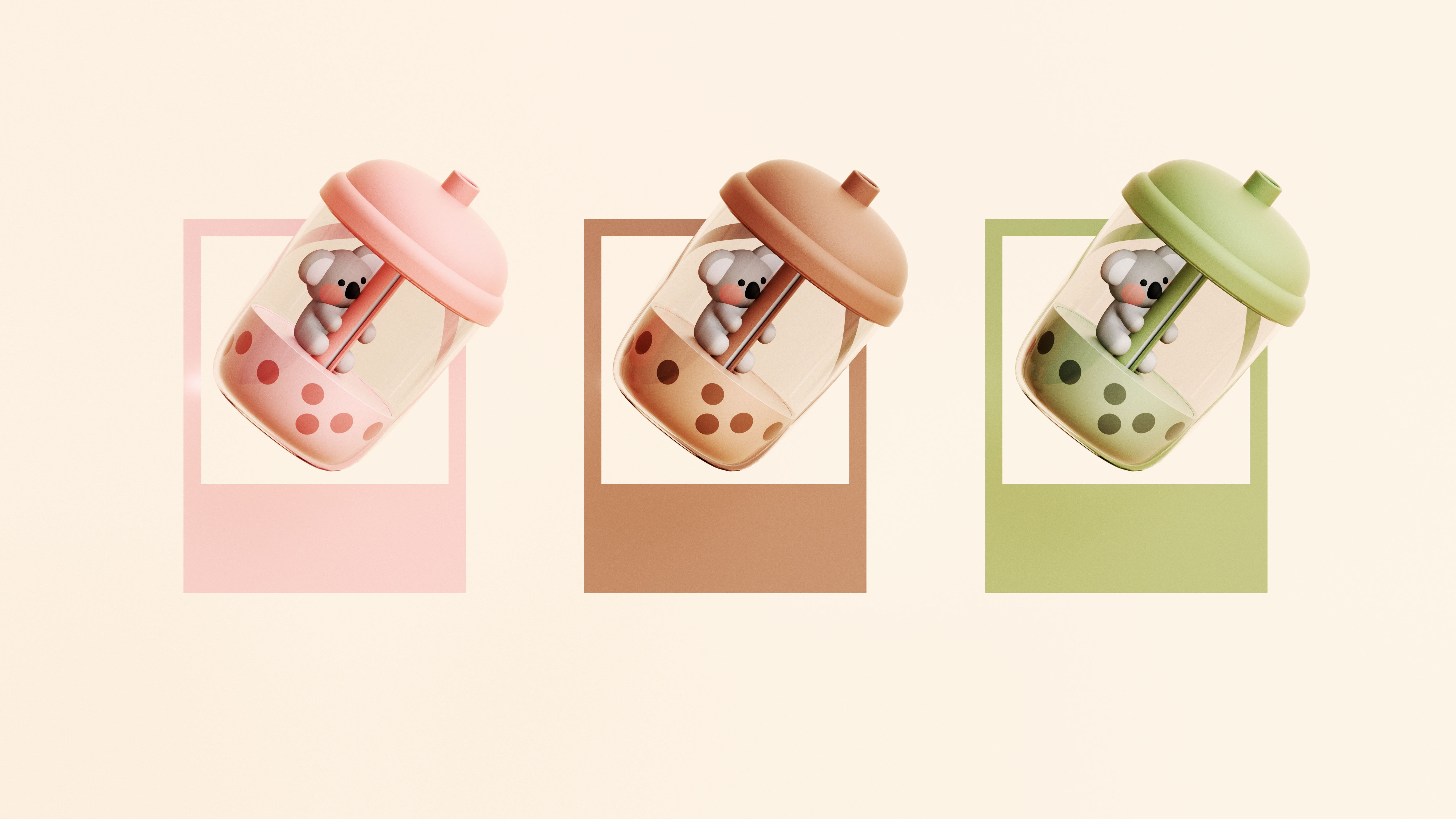 Humidifier，Cartoon style，Koala，tea with milk，