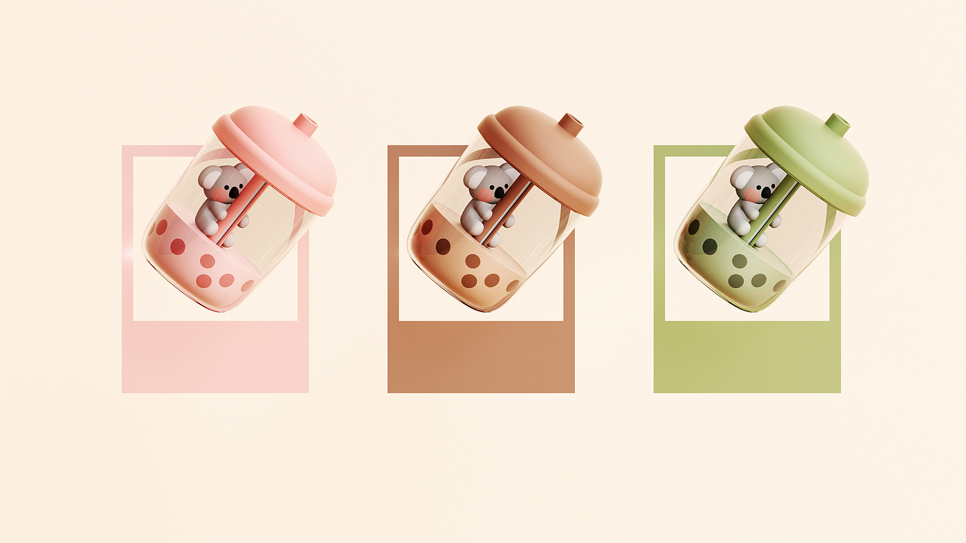 Humidifier，Cartoon style，Koala，tea with milk，