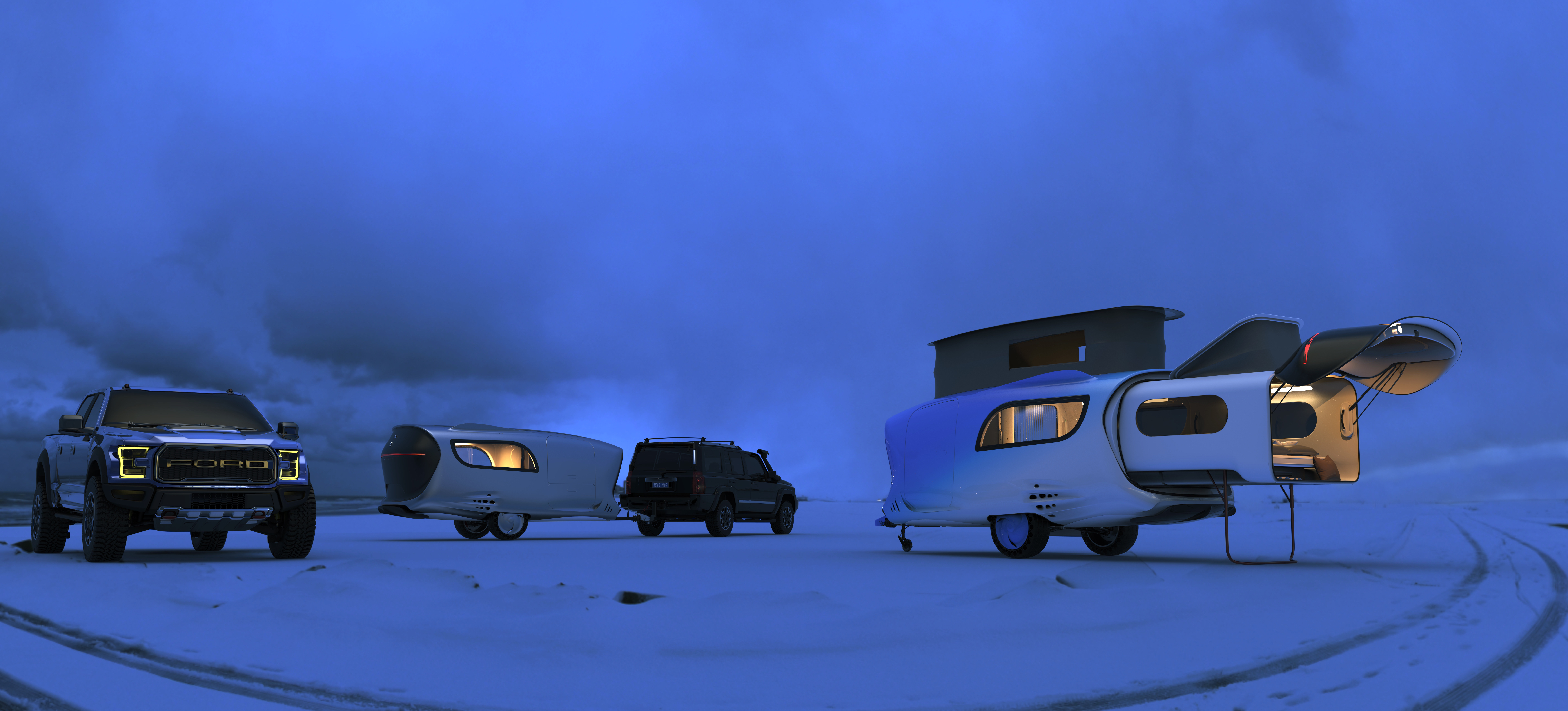 Touring car，Travel，outdoors，camping，Camp，Red dot award，traffic，vehicle，