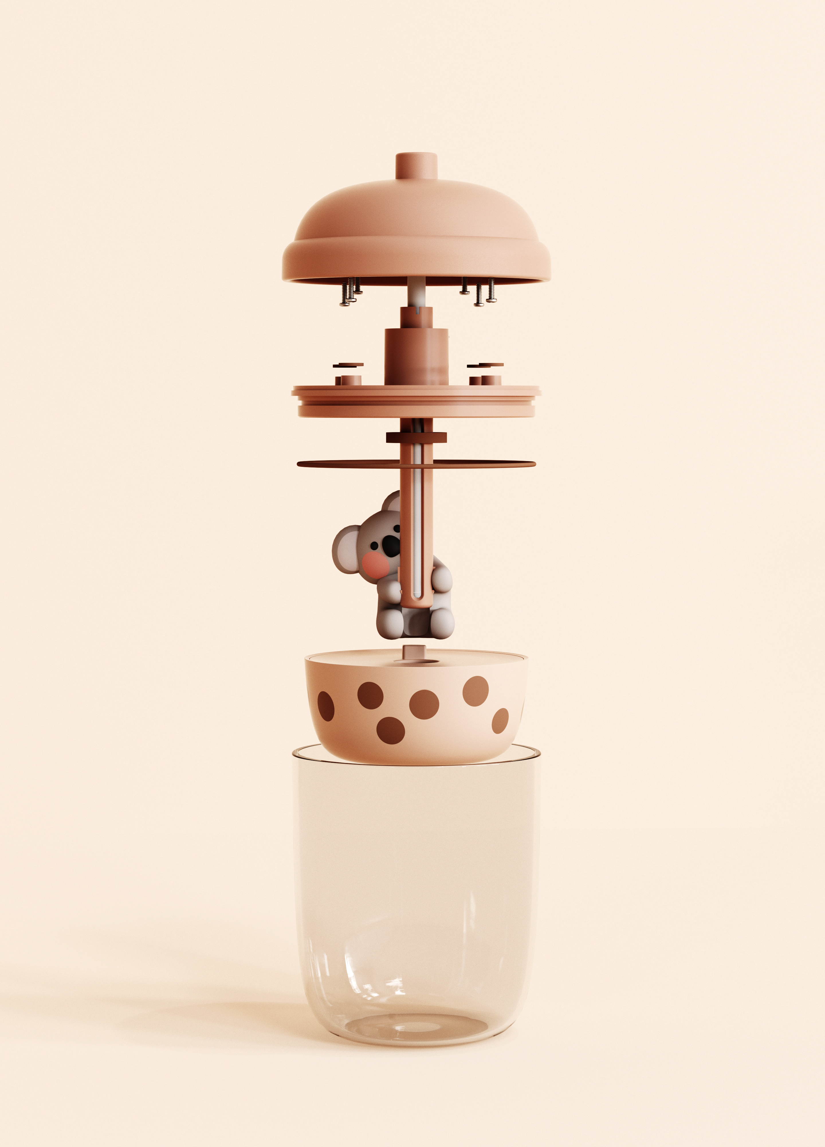 Humidifier，Cartoon style，Koala，tea with milk，