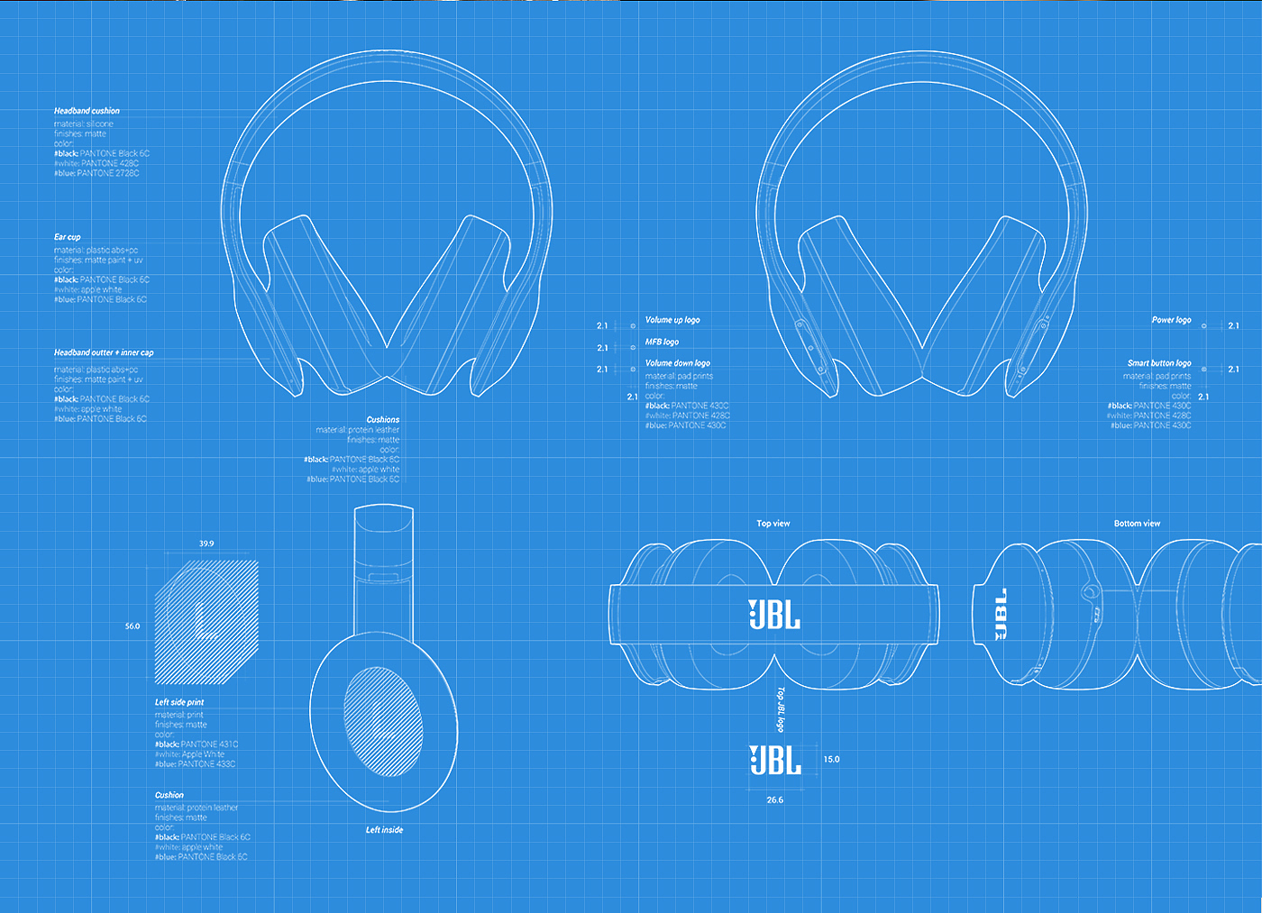 耳机设计，JBL EVEREST，光滑，蓝牙，