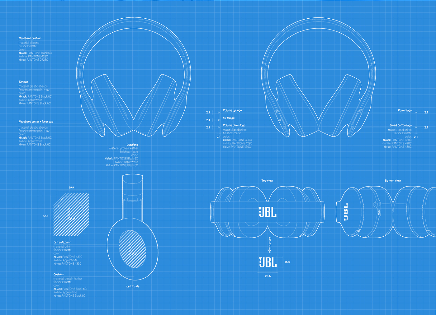 Earphone design，JBL EVEREST，smooth，Bluetooth，