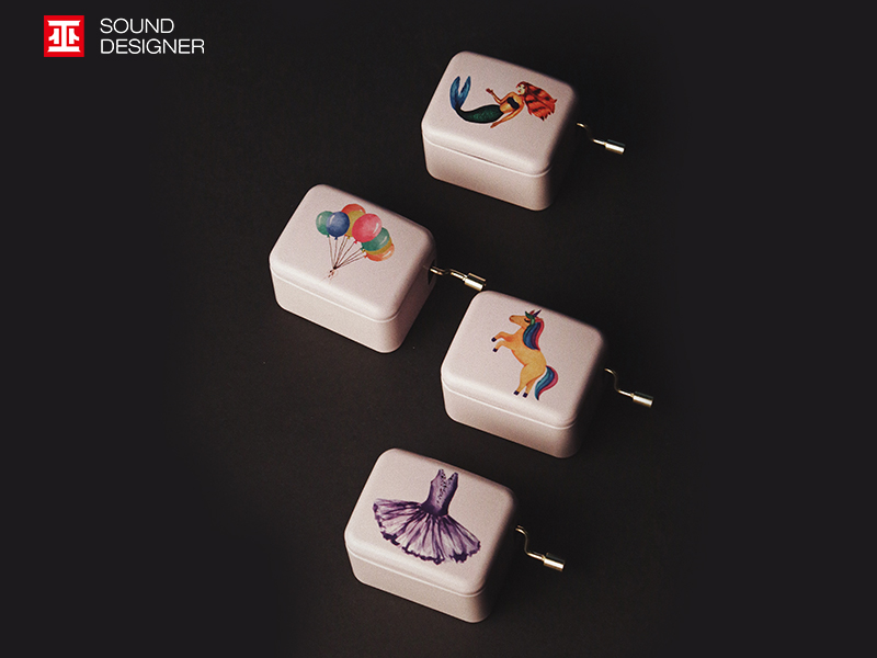 Hand music box，Four repair series，girl，Retro nostalgia，Music box，