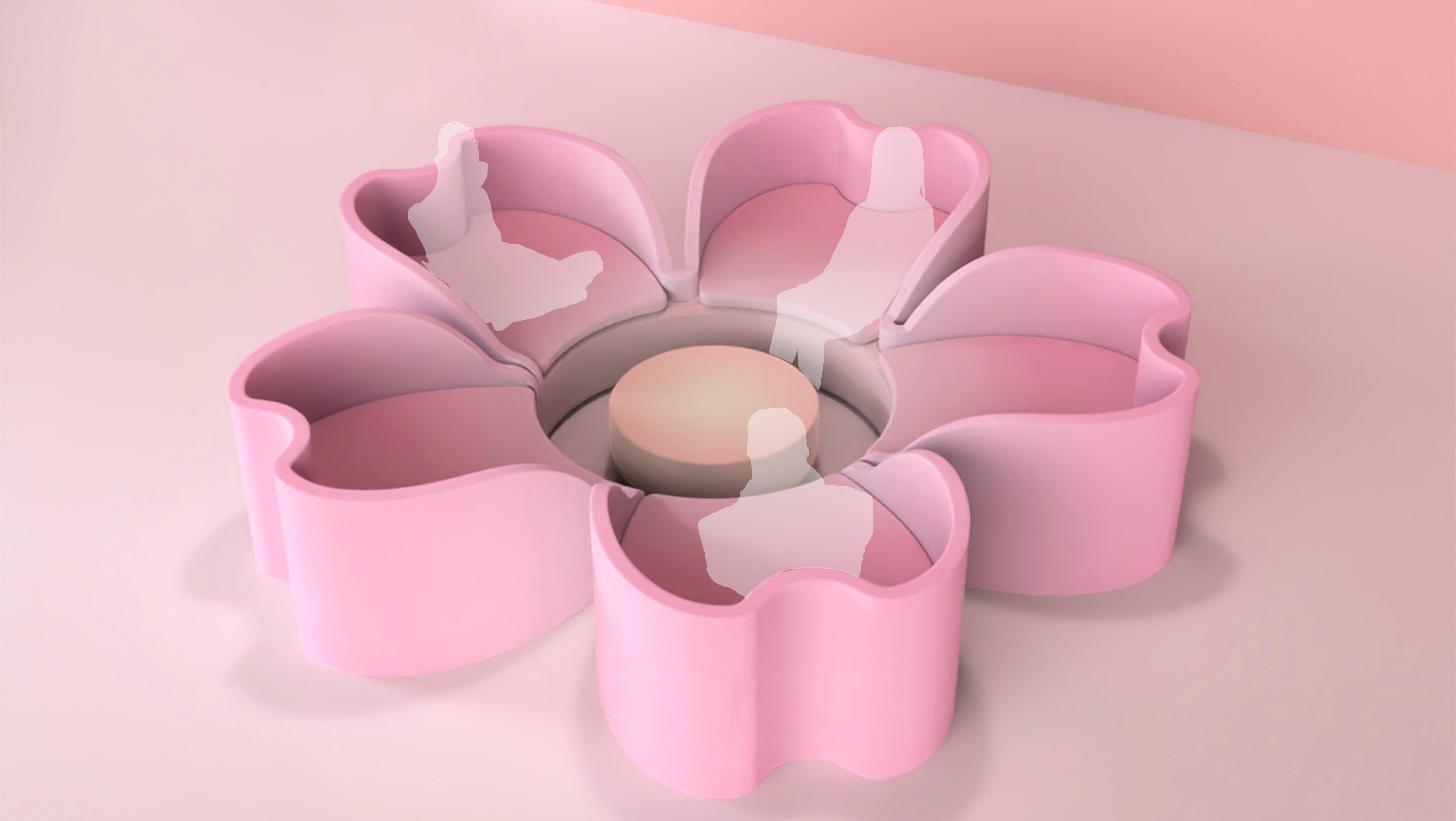 sofa，cherry blossoms，modularization，