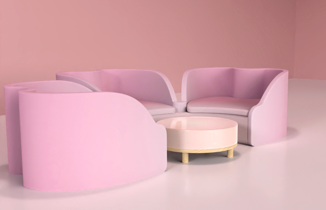 sofa，cherry blossoms，modularization，