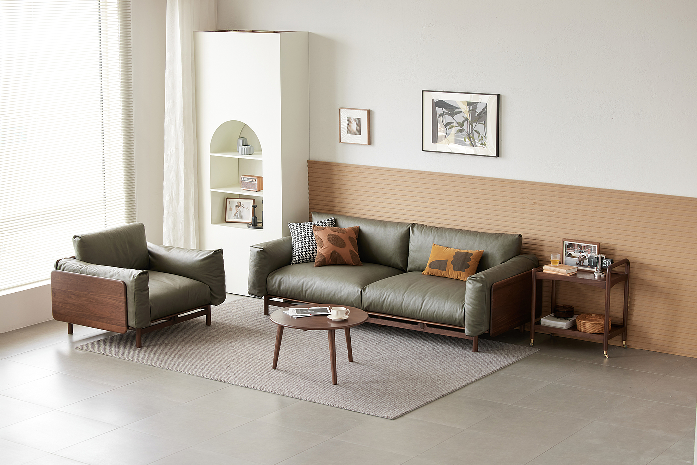 Black walnut sofa，