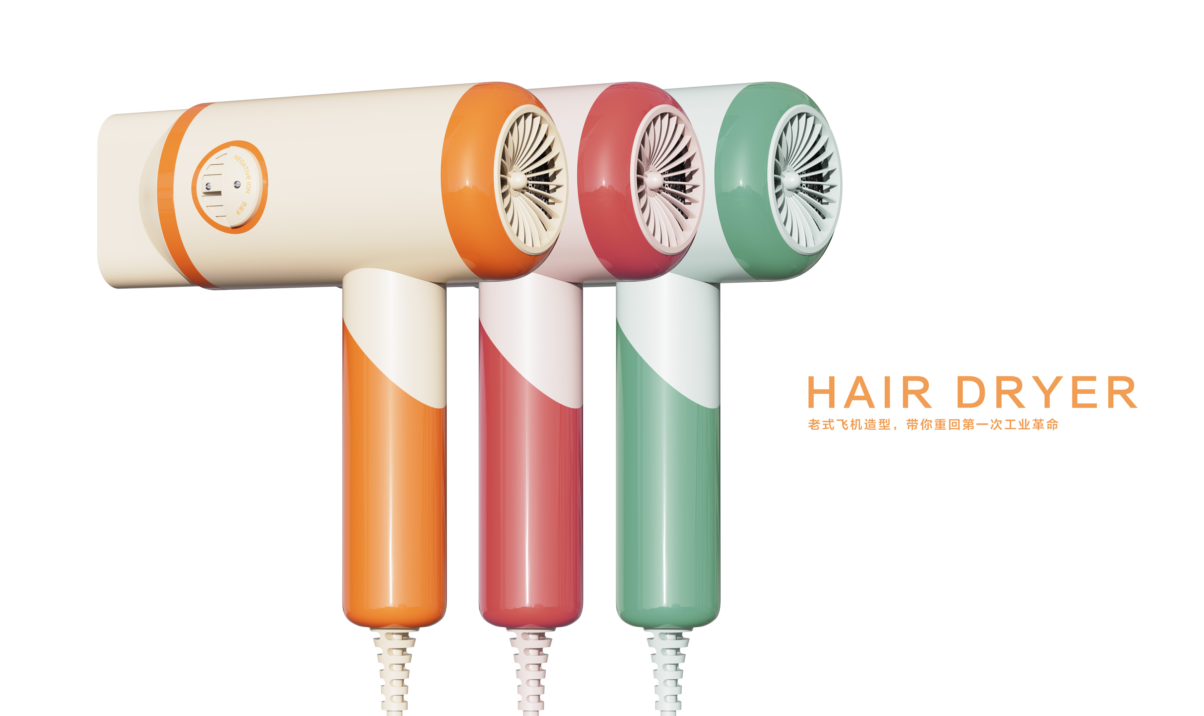 Retro，hair drier，anion，fold，Portable，