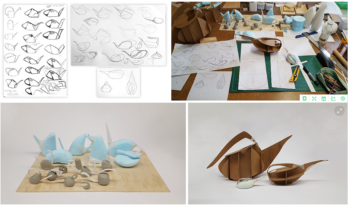 Handmade，sketch，design process ，product design，Model，Watering can，Porsche，inspiration，