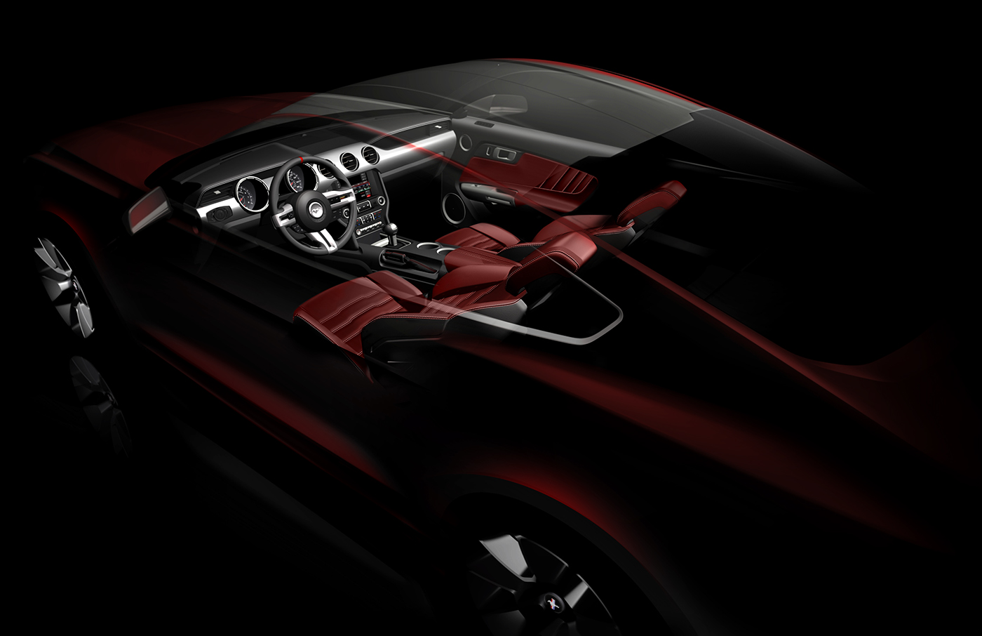 wild horse，S550，Automotive interior design，industrial design，Model，sketch，