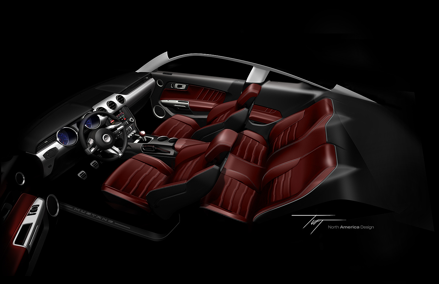 wild horse，S550，Automotive interior design，industrial design，Model，sketch，