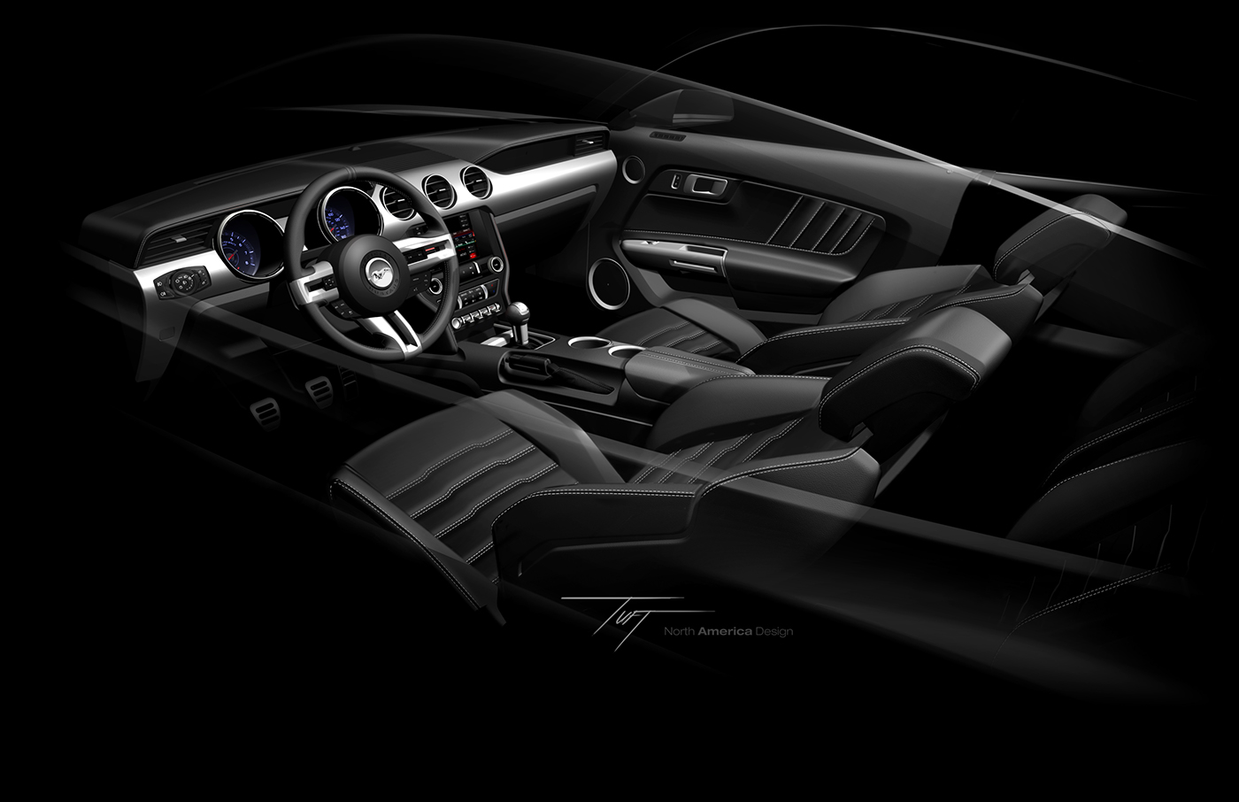 wild horse，S550，Automotive interior design，industrial design，Model，sketch，