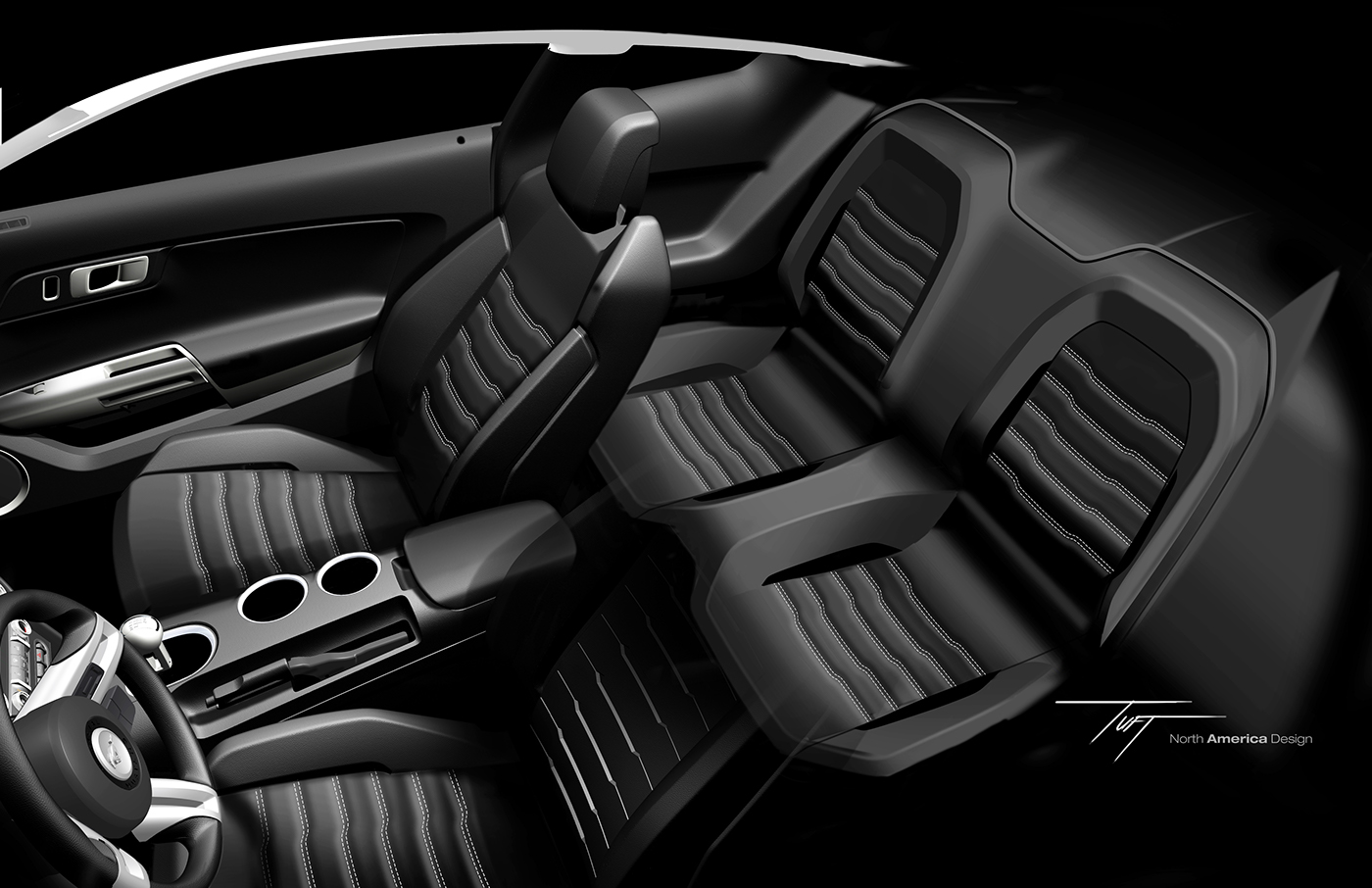 wild horse，S550，Automotive interior design，industrial design，Model，sketch，