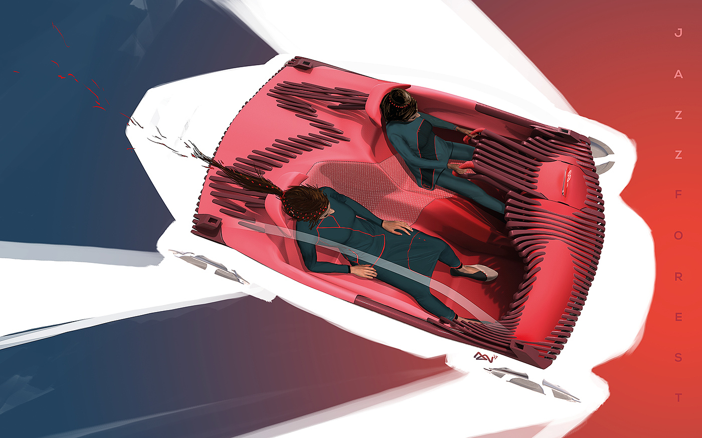Jazz，forest，Design elements，automobile，Hand drawn，
