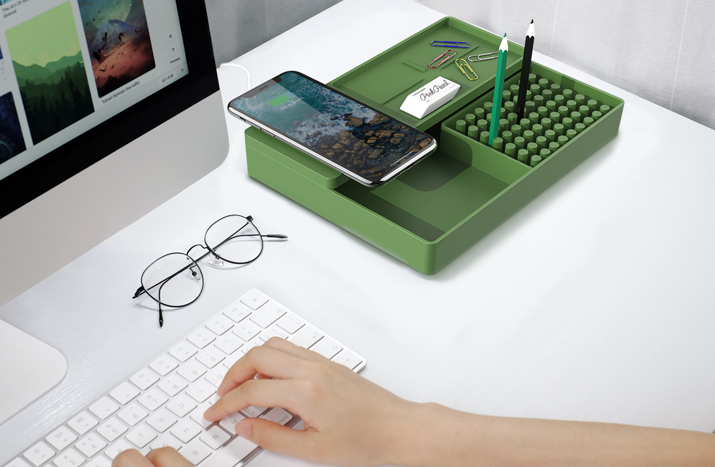 Office, storage, cultural innovation，Desktop function storage - "smart space" series works，