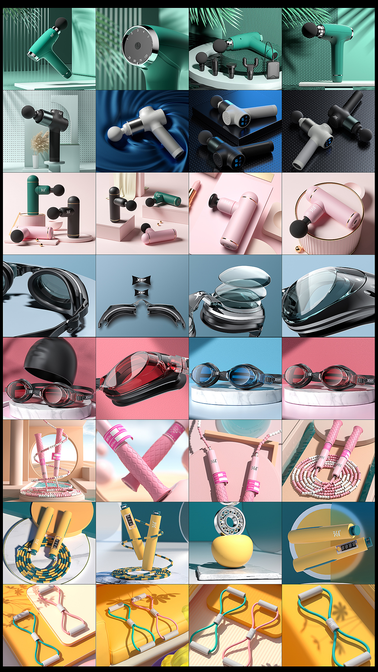 c4d，OC rendering，Product rendering，Product modeling，sports goods，online retailers，XTEP，361°，