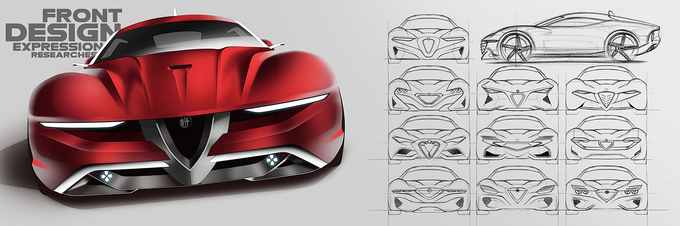 alfa romeo ，Automobile design，industrial design，Design process，
