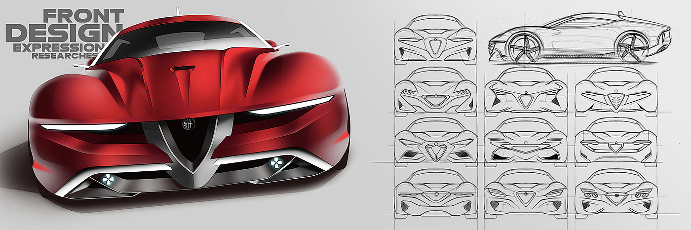 alfa romeo ，Automobile design，industrial design，Design process，